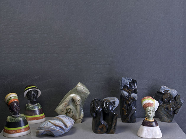 African Sculptures on table